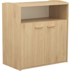 Chambre bébé duo - Lit 120 x 60 cm + Commode 2 portes et une niche -