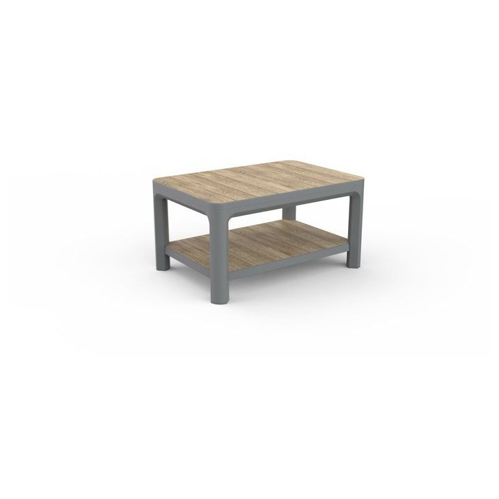 Salon bas de jardin - Résine - 4 personnes - Keter - Scandi Linea - Table 2 plateaux imitation bois - Imitation canage beige Salon bas de jardin - Résine - 4 personnes - Keter - Scandi Linea - Table 2 plateaux imitation bois - Imitation canage beige