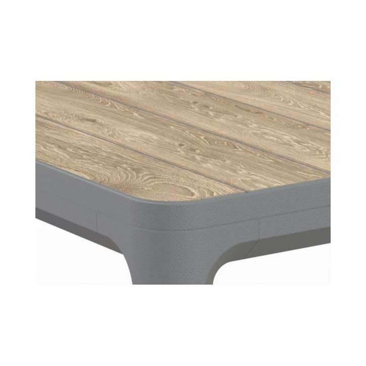 Salon bas de jardin - Résine - 4 personnes - Keter - Scandi Linea - Table 2 plateaux imitation bois - Imitation canage beige Salon bas de jardin - Résine - 4 personnes - Keter - Scandi Linea - Table 2 plateaux imitation bois - Imitation canage beige