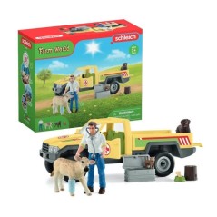 Coffret Visite du Vétérinaire a la ferme 12 Pieces - Avec Animaux de