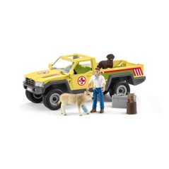 Coffret Visite du Vétérinaire a la ferme 12 Pieces - Avec Animaux de la Ferme, Véhicule et Vétérinaire - SCHLEICH - 42503 F