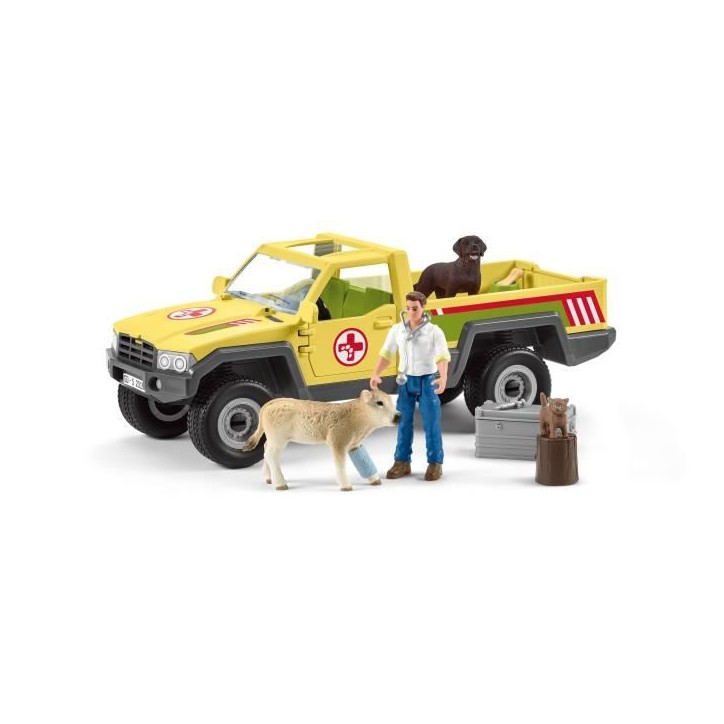 Coffret Visite du Vétérinaire a la ferme 12 Pieces - Avec Animaux de la Ferme, Véhicule et Vétérinaire - SCHLEICH - 42503 F Coffret Visite du Vétérinaire a la ferme 12 Pieces - Avec Animaux de la Ferme, Véhicule et Vétérinaire - SCHLEICH - 42503 F