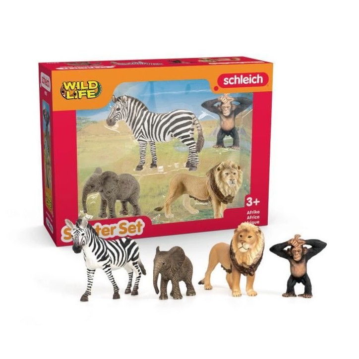 Figurine Mes premiers animaux d'Afrique, 4 figruines, Schleich 42721 Wild Life, des 3 ans