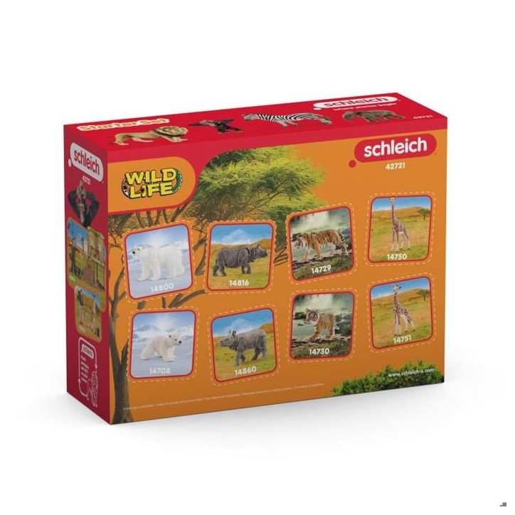 Figurine Mes premiers animaux d'Afrique, 4 figruines, Schleich 42721 Wild Life, des 3 ans
