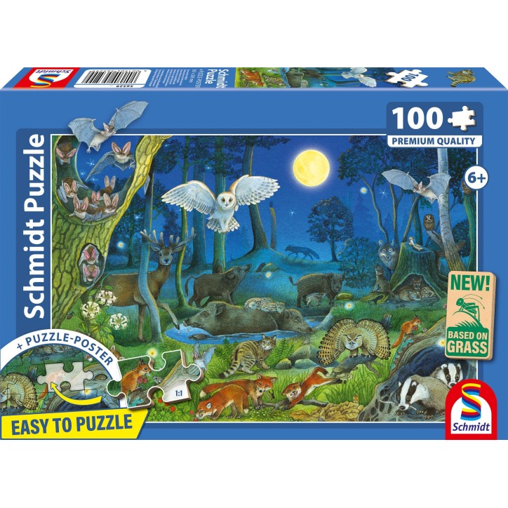 Puzzle - SCHMIDT SPIELE - Animaux dans la foret nocturne - 100 pieces - Des 6 ans Puzzle - SCHMIDT SPIELE - Animaux dans la foret nocturne - 100 pieces - Des 6 ans