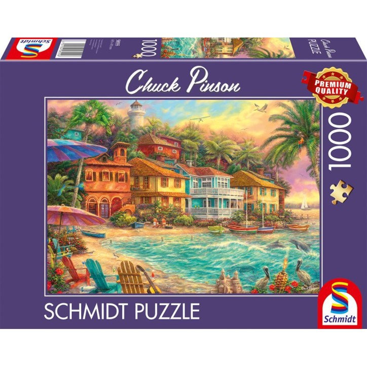 Puzzle 1000 pieces - SCHMIDT - Chuck Pinson - Island Time - Multicolore - 69,3 x 49,3 cm Puzzle 1000 pieces - SCHMIDT - Chuck Pinson - Island Time - Multicolore - 69,3 x 49,3 cm