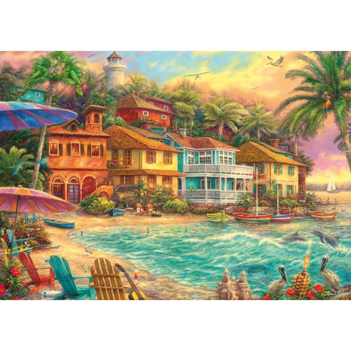 Puzzle 1000 pieces - SCHMIDT - Chuck Pinson - Island Time - Multicolore - 69,3 x 49,3 cm Puzzle 1000 pieces - SCHMIDT - Chuck Pinson - Island Time - Multicolore - 69,3 x 49,3 cm