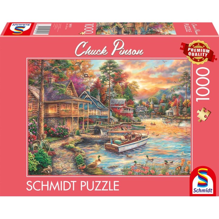 Puzzle 1000 pieces - SCHMIDT - Chuck Pinson - Paysage en Or du Soir - Multicolore - Pour Adultes Puzzle 1000 pieces - SCHMIDT - Chuck Pinson - Paysage en Or du Soir - Multicolore - Pour Adultes