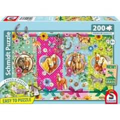 Puzzle - SCHMIDT SPIELE - Des chevaux heureux - 200 pieces - Des 8 ans