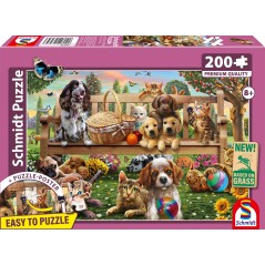 Puzzle - SCHMIDT SPIELE - Chiens et chats en pique-nique - 200 pieces