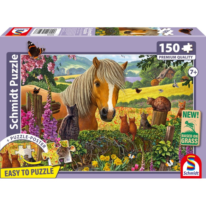 Puzzle - SCHMIDT SPIELE - Mignons visiteurs dans la prairie - 150 piec
