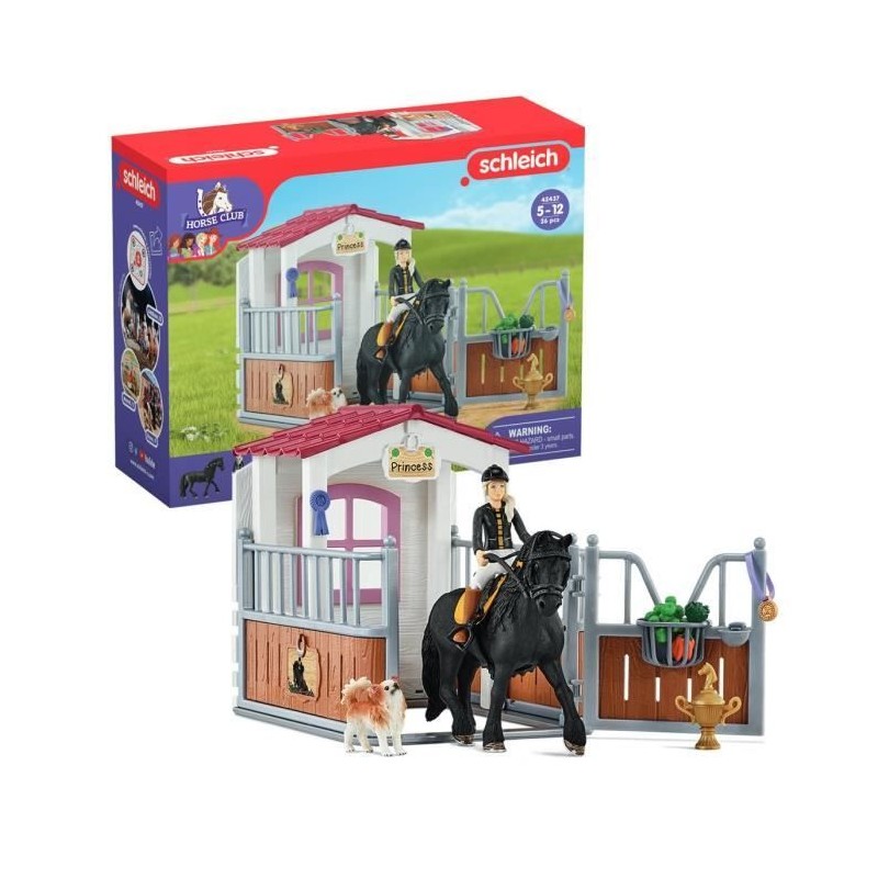 Box avec Tori et Princess, Extension pour écurie schleich avec 26 él