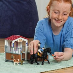 Box avec Tori et Princess, Extension pour écurie schleich avec 26 él