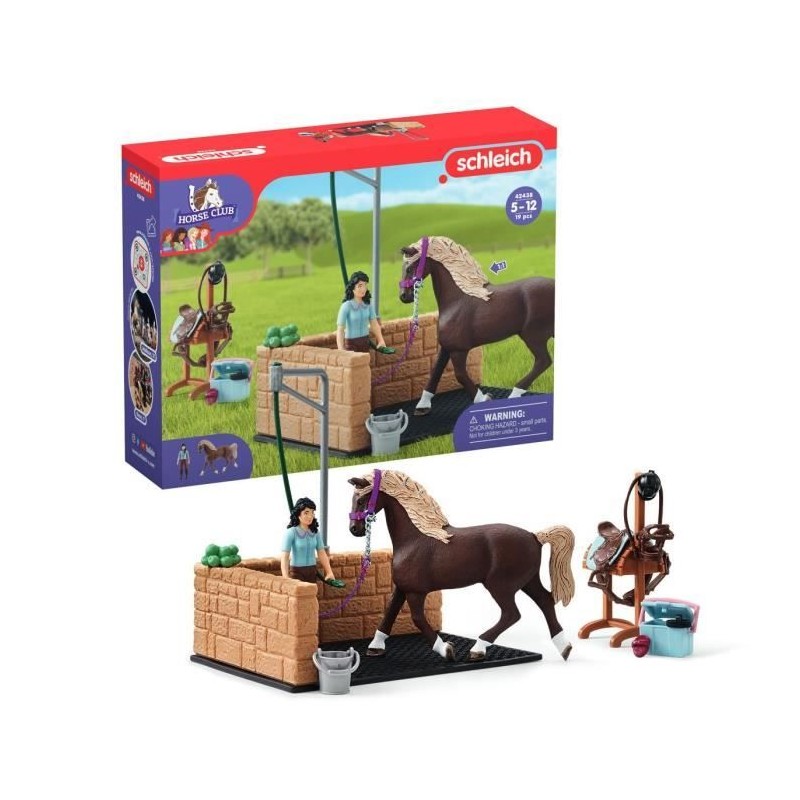 Box de lavage pour chevaux Emily et Luna, coffret schleich avec 19 él