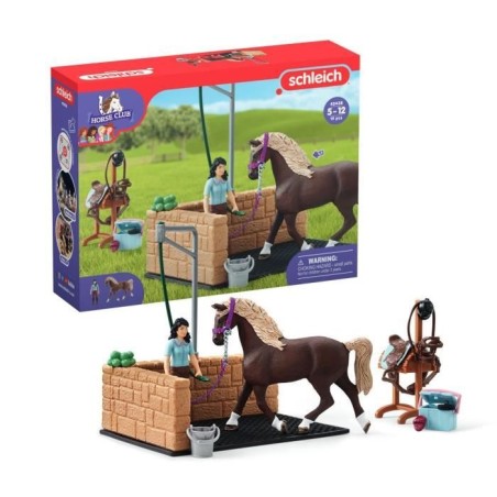 Box de lavage pour chevaux Emily et Luna, coffret schleich avec 19 él