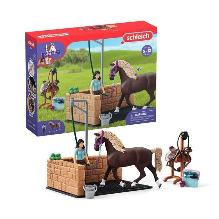 Box de lavage pour chevaux Emily et Luna, coffret schleich avec 19 éléments inclus dont 1 cheval schleich, coffret figurines Box de lavage pour chevaux Emily et Luna, coffret schleich avec 19 éléments inclus dont 1 cheval schleich, coffret figurines