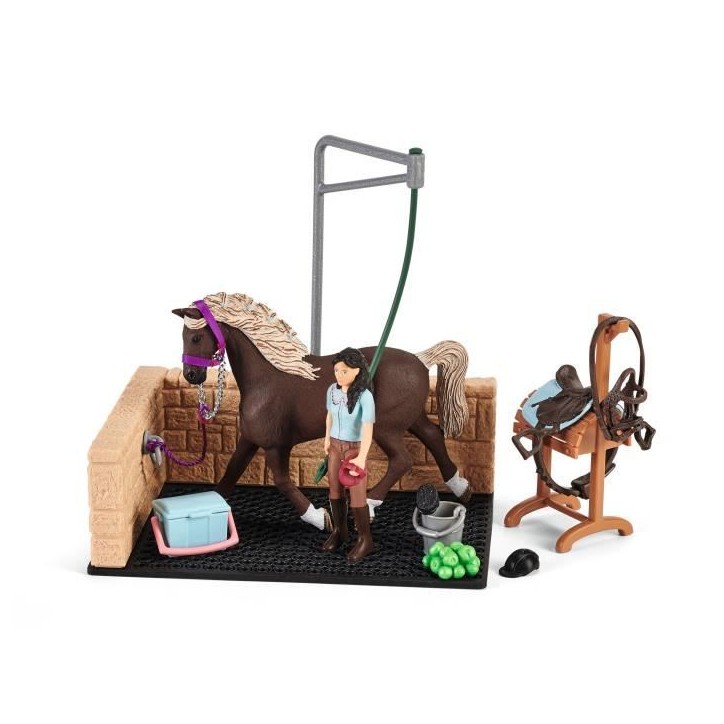 Box de lavage pour chevaux Emily et Luna, coffret schleich avec 19 éléments inclus dont 1 cheval schleich, coffret figurines Box de lavage pour chevaux Emily et Luna, coffret schleich avec 19 éléments inclus dont 1 cheval schleich, coffret figurines
