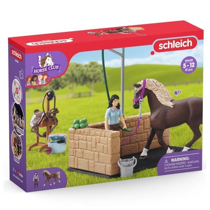 Box de lavage pour chevaux Emily et Luna, coffret schleich avec 19 éléments inclus dont 1 cheval schleich, coffret figurines Box de lavage pour chevaux Emily et Luna, coffret schleich avec 19 éléments inclus dont 1 cheval schleich, coffret figurines