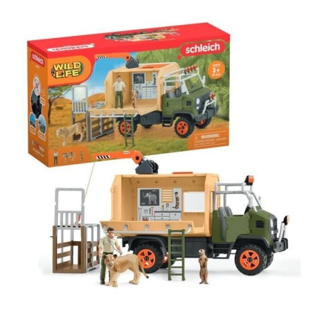 Gros camion de sauvetage d'animaux, coffret de jeu de 45 pieces avec 2