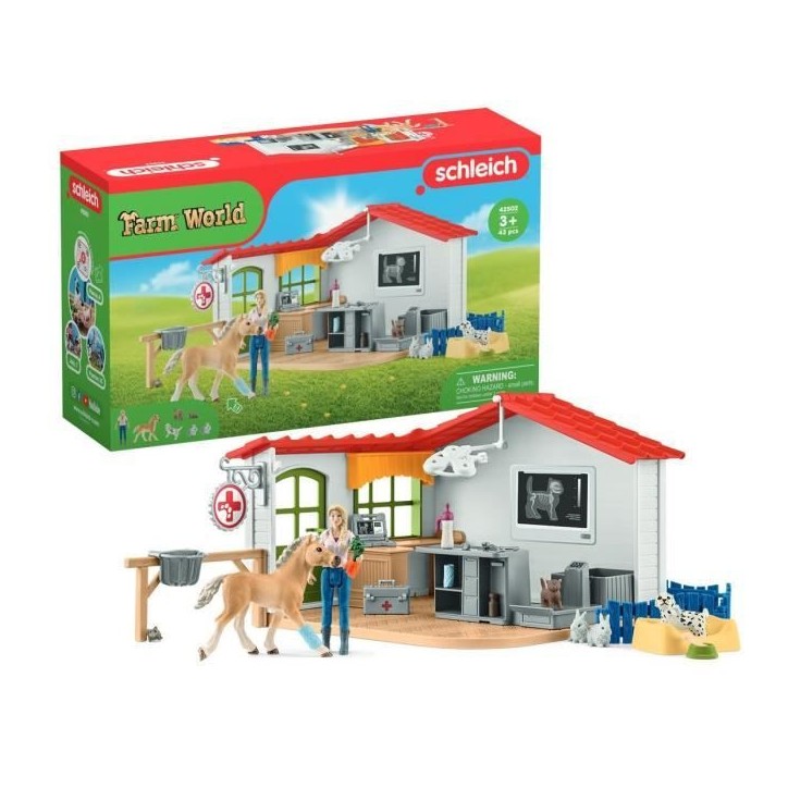 Cabinet vétérinaire avec animaux, coffret de 43 pieces avec figurine vétérinaire, animaux et accessoires, jouets animaux de Cabinet vétérinaire avec animaux, coffret de 43 pieces avec figurine vétérinaire, animaux et accessoires, jouets animaux de