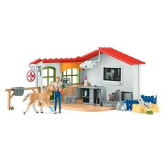 Cabinet vétérinaire avec animaux, coffret de 43 pieces avec figurine vétérinaire, animaux et accessoires, jouets animaux de