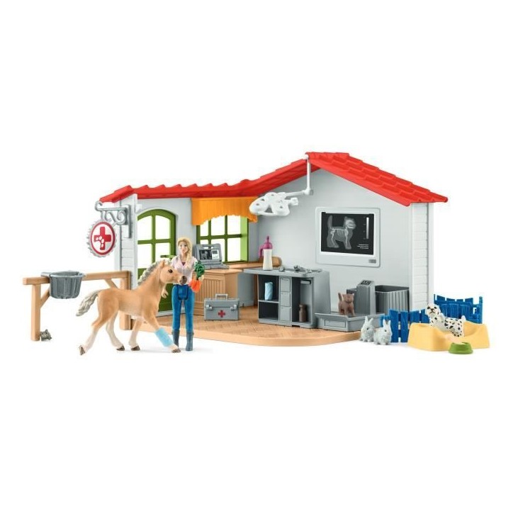 Cabinet vétérinaire avec animaux, coffret de 43 pieces avec figurine vétérinaire, animaux et accessoires, jouets animaux de Cabinet vétérinaire avec animaux, coffret de 43 pieces avec figurine vétérinaire, animaux et accessoires, jouets animaux de