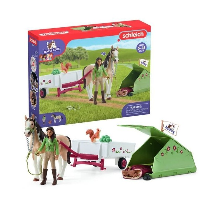 Aventures au camping de Sarah, coffret schleich avec 23 éléments inclus dont 1 cheval schleich et 1 personnage, coffret figuri Aventures au camping de Sarah, coffret schleich avec 23 éléments inclus dont 1 cheval schleich et 1 personnage, coffret figuri