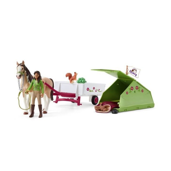 Aventures au camping de Sarah, coffret schleich avec 23 éléments inclus dont 1 cheval schleich et 1 personnage, coffret figuri Aventures au camping de Sarah, coffret schleich avec 23 éléments inclus dont 1 cheval schleich et 1 personnage, coffret figuri