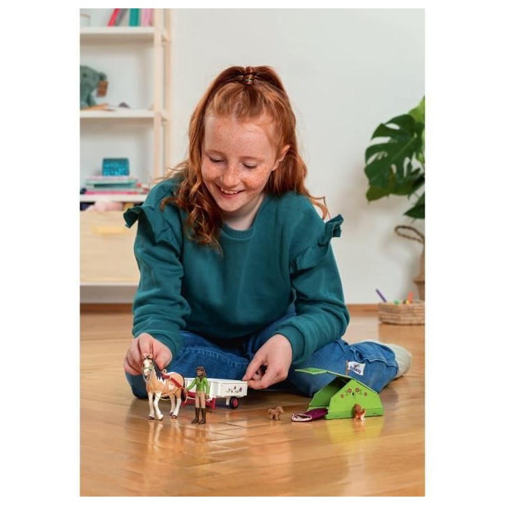 Aventures au camping de Sarah, coffret schleich avec 23 éléments inclus dont 1 cheval schleich et 1 personnage, coffret figuri Aventures au camping de Sarah, coffret schleich avec 23 éléments inclus dont 1 cheval schleich et 1 personnage, coffret figuri