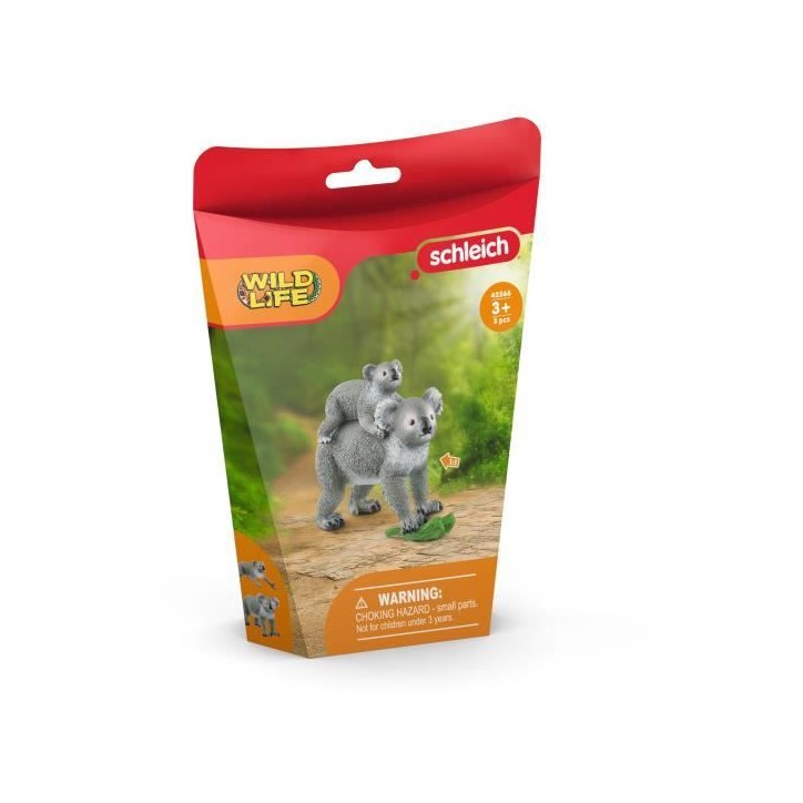 Figurine Maman et Bébé Koala, pour enfants des 3 ans, 13,6 x 5,8 x 19,2 cm -Schleich 42566 WILD LIFE Figurine Maman et Bébé Koala, pour enfants des 3 ans, 13,6 x 5,8 x 19,2 cm -Schleich 42566 WILD LIFE