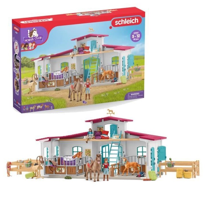 Centre équestre modulable de Lakeside pour chevaux, coffret figurines avec 115 éléments, Schleich 42567 Horse Club Centre équestre modulable de Lakeside pour chevaux, coffret figurines avec 115 éléments, Schleich 42567 Horse Club