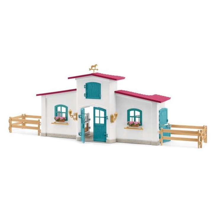 Centre équestre modulable de Lakeside pour chevaux, coffret figurines avec 115 éléments, Schleich 42567 Horse Club Centre équestre modulable de Lakeside pour chevaux, coffret figurines avec 115 éléments, Schleich 42567 Horse Club