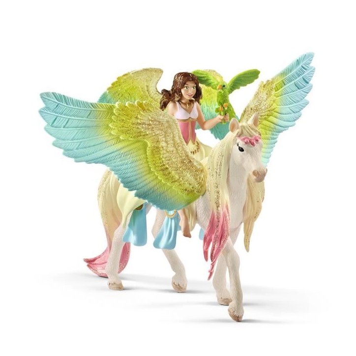 Coffret Magique Pieces avec Fée Surah et son Pégase a Paillettes - Figurine schleich Licorne et Fée avec Bras Mobiles et Coffret Magique Pieces avec Fée Surah et son Pégase a Paillettes - Figurine schleich Licorne et Fée avec Bras Mobiles et