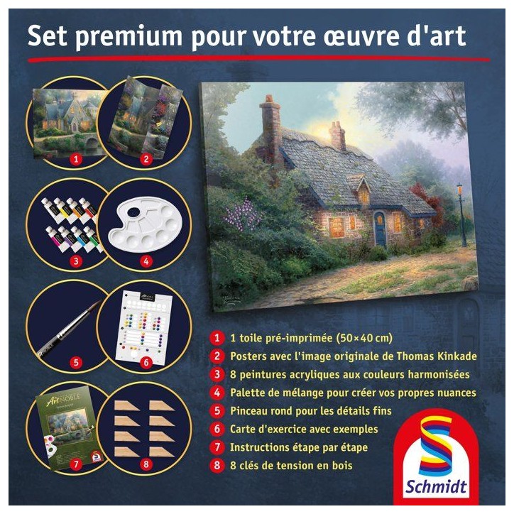 My Art Noble - Kit de peinture Premium - SCHMIDT SPIELE - Cottage au Clair de Lune - Des 12 ans My Art Noble - Kit de peinture Premium - SCHMIDT SPIELE - Cottage au Clair de Lune - Des 12 ans