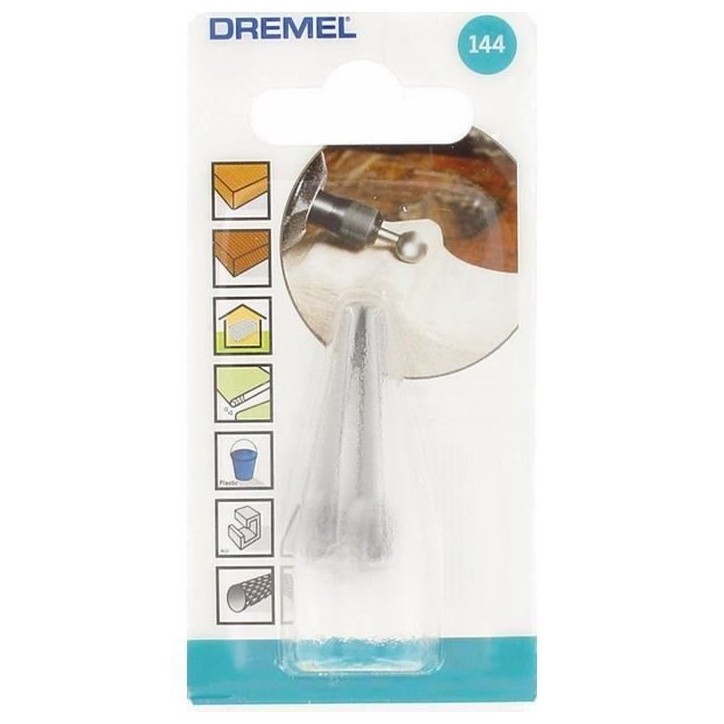 Fraises haute vitesse en acier DREMEL 144 (Ø 7,8mm) pour sculpter et graver Fraises haute vitesse en acier DREMEL 144 (Ø 7,8mm) pour sculpter et graver