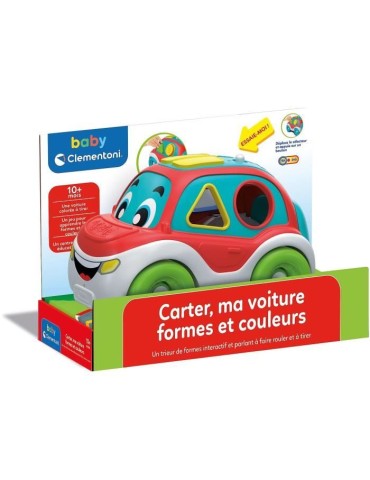 Baby Clementoni - Carter, ma voiture formes et couleurs - Jeu Educatif 3 en 1 - Fabriqué en Italie