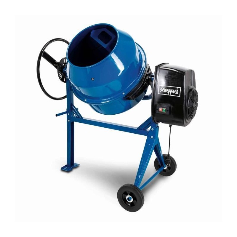 Bétonniere électrique SCHEPPACH MIX140 - Capacité 140L - Roues et v