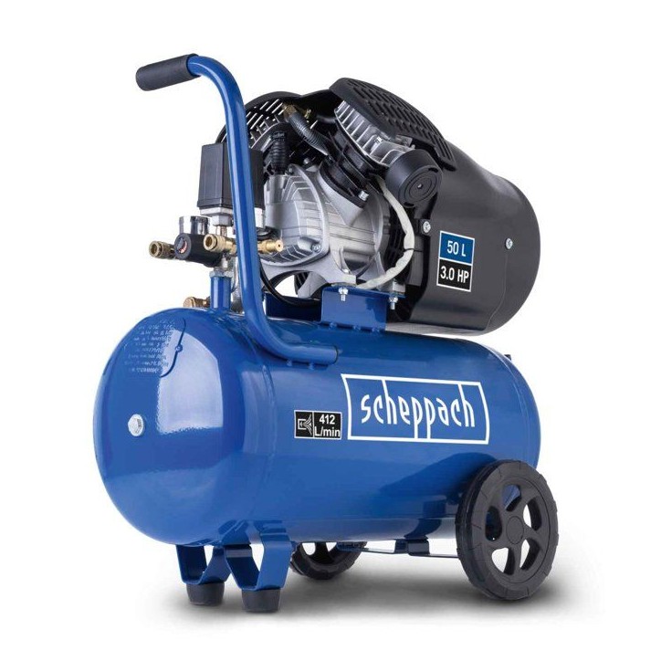 Compresseur d'air horizontal 50L SCHEPPACH - HC500 - 2 200 W - 10 bar - 2 cylindres