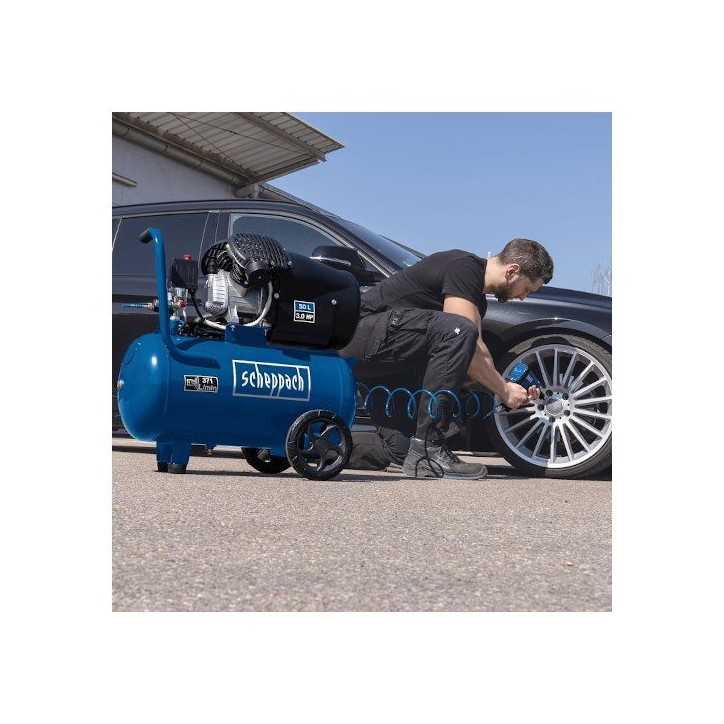 Compresseur d'air horizontal 50L SCHEPPACH - HC500 - 2 200 W - 10 bar - 2 cylindres