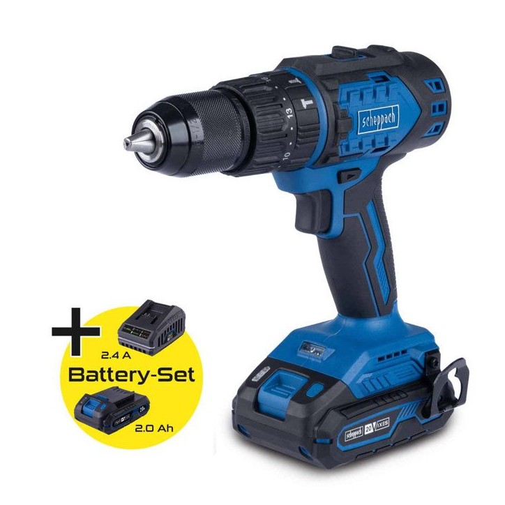 Perceuse visseuse sans fil BC-DD60-X - brushless 60 Nm mandrin 13mm - SCHEPPACH 20V IXES - Batterie 2Ah + chargeur 2.4A Perceuse visseuse sans fil BC-DD60-X - brushless 60 Nm mandrin 13mm - SCHEPPACH 20V IXES - Batterie 2Ah + chargeur 2.4A