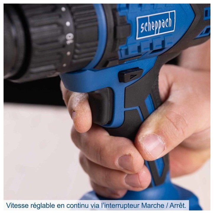 Perceuse visseuse sans fil BC-DD60-X - brushless 60 Nm mandrin 13mm - SCHEPPACH 20V IXES - Batterie 2Ah + chargeur 2.4A Perceuse visseuse sans fil BC-DD60-X - brushless 60 Nm mandrin 13mm - SCHEPPACH 20V IXES - Batterie 2Ah + chargeur 2.4A
