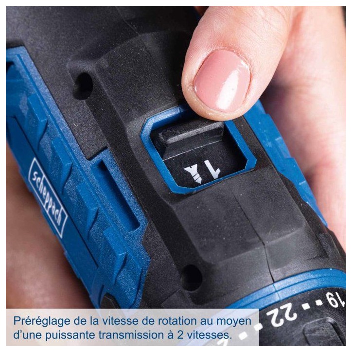 Perceuse visseuse sans fil C-DD45-X - 45 Nm mandrin 13mm - SCHEPPACH 20V IXES - Batterie 2Ah + chargeur 2.4A Perceuse visseuse sans fil C-DD45-X - 45 Nm mandrin 13mm - SCHEPPACH 20V IXES - Batterie 2Ah + chargeur 2.4A