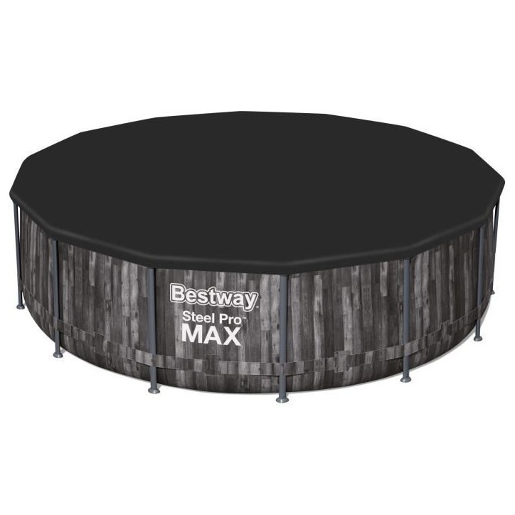 Kit Piscine hors sol tubulaire BESTWAY Steel Pro Max™ - 427 x 107 cm - Ronde (Livrée avec pompe de filtration, échelle)