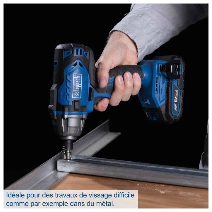 Clé a choc sans fil C-ID180-X - 1/4 brushless 180 Nm 3600 bmp - SCHEPPACH 20V IXES - sans batterie ni chargeur