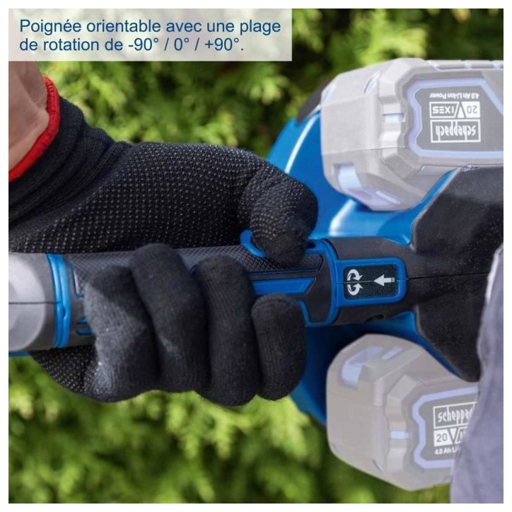 Pack taille-haie sans fil BC-HT720-X - longueur de coupe de 65cm - SCHEPPACH 20V IXES + 2 batteries 4Ah + chargeur double