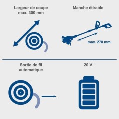 Coupe bordure sans fil SCHEPPACH C-LT300-X - SET S2 - Coupe 30cm - 2 b