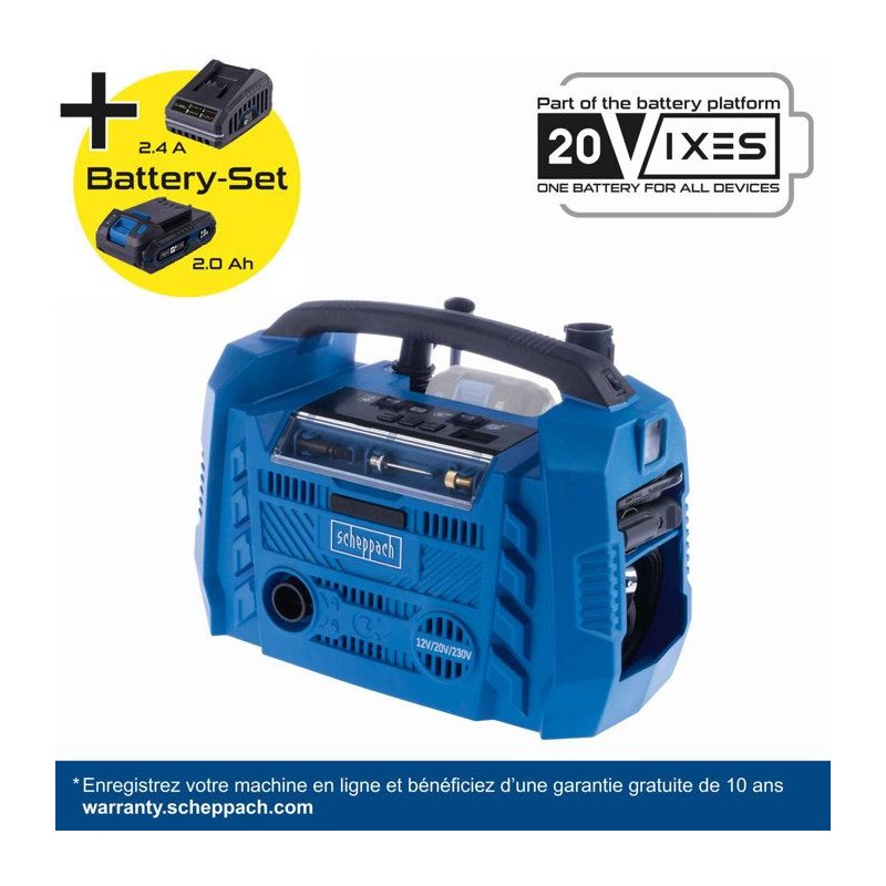 Compresseur sans fil Airforce 6 - pression max 10,3bars - 6 accessoire