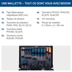 Mallette a outils SCHEPPACH - TB200 - 141 pieces - Outils en acier chr
