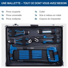 Mallette a outils SCHEPPACH - TB200 - 141 pieces - Outils en acier chr