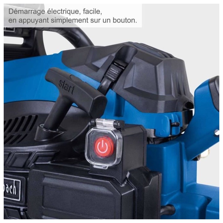 Tronçonneuse thermique a démarrage électrique SCHEPPACH - PCS56E - 51cm - 56 CC - Batterie 2,0 Ah 20 V + chargeur 2,4 A